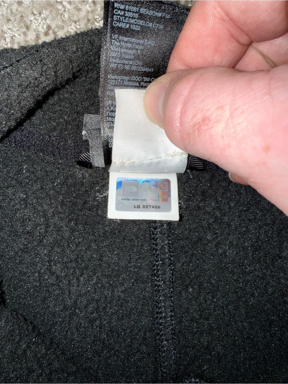 North Face Gordon Anza Sweater Fleece Jacket Mens Medium Black Gray Full Zip